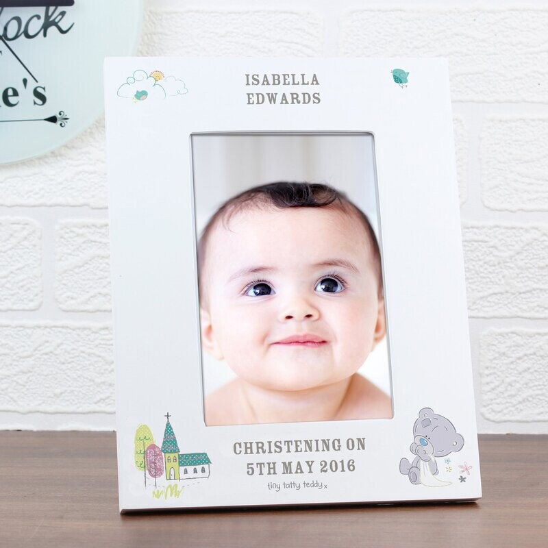 Personalised Tiny Tatty Teddy Christening 4x6 Frame