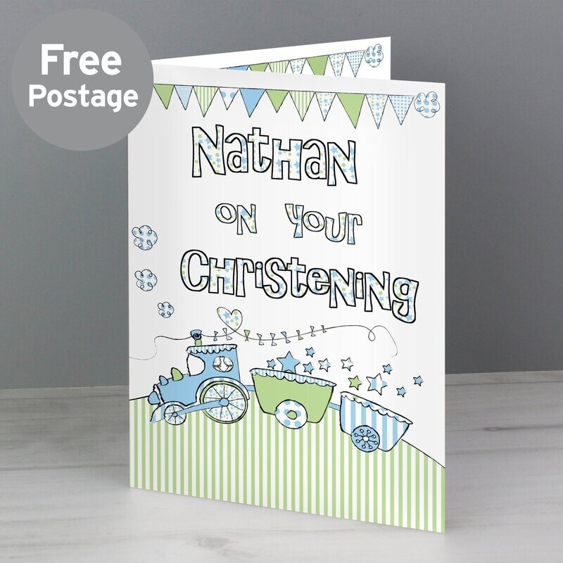 Personalised Whimsical Train Card