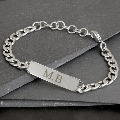 Personalised Initial Stainless Steel Unisex Bracelet