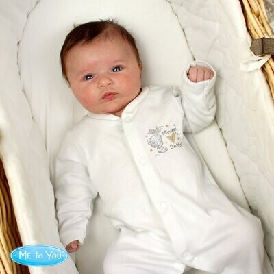 Personalised Tiny Tatty Teddy I Heart 0-3 Months Babygrow