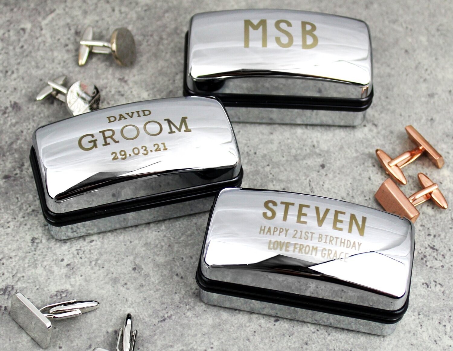 Personalised Wedding Cufflink Box