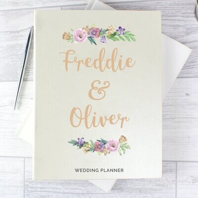 Personalised Floral Watercolour Wedding Planner