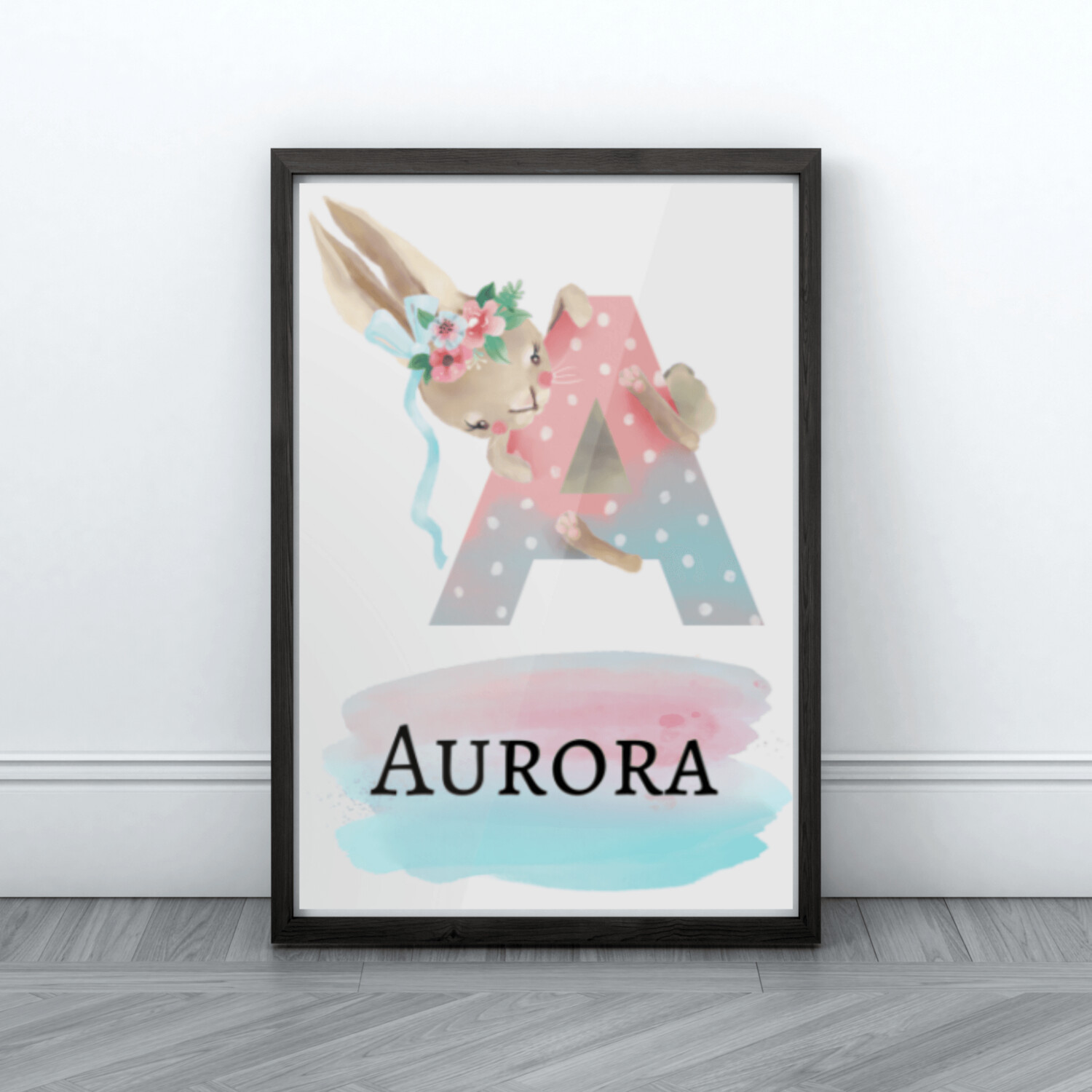 Personalised Name Framed Print - Animals Design 1.