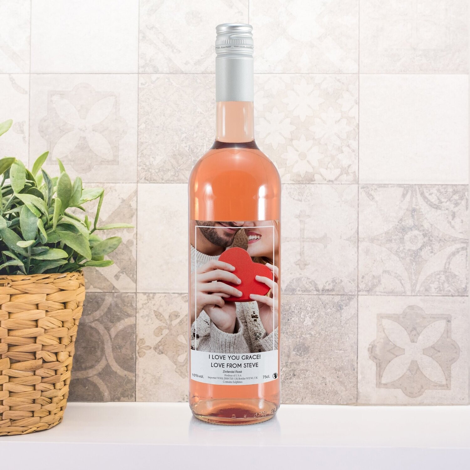 Personalised Photo Upload Rose Wine