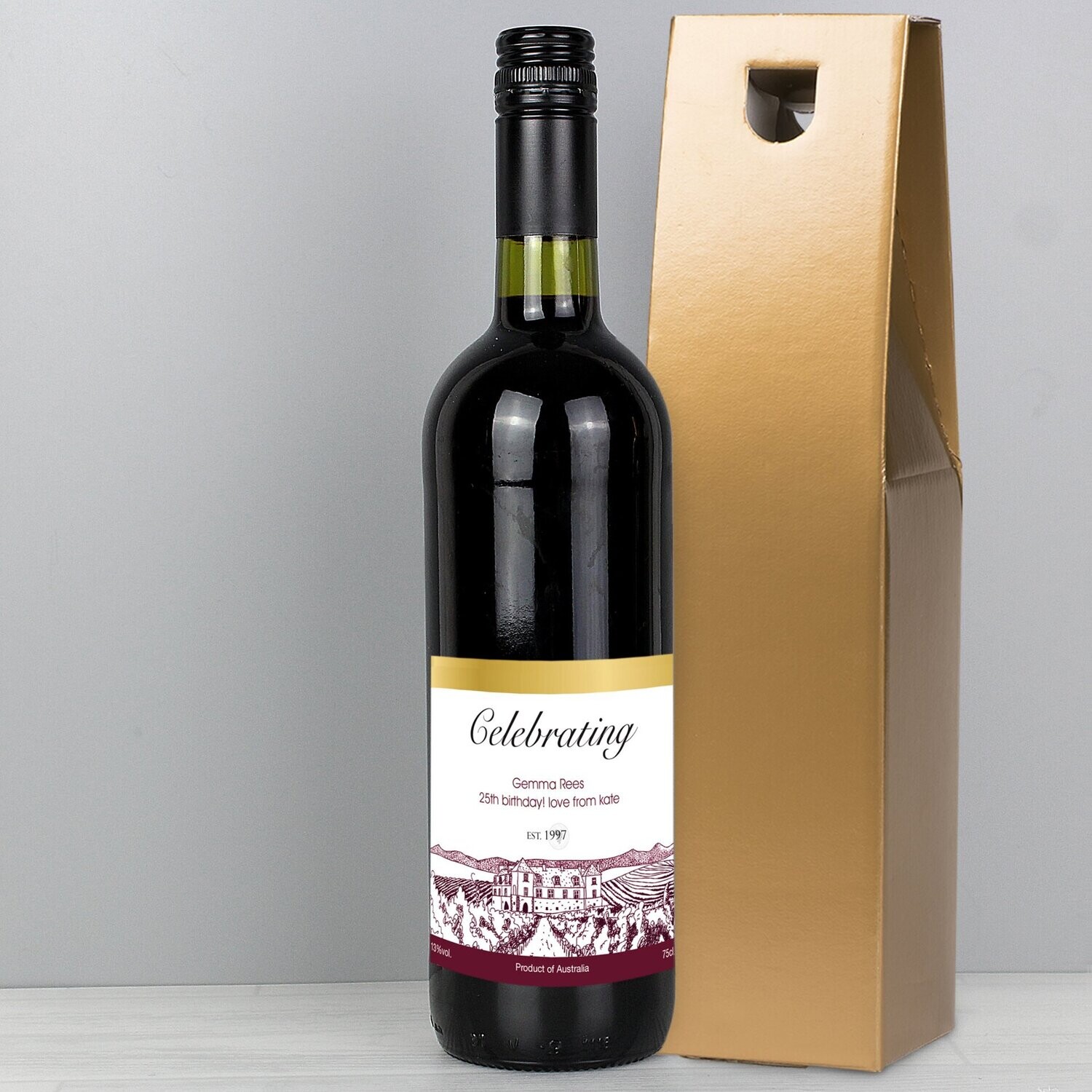 Personalised Free Text Vineyard Red Wine