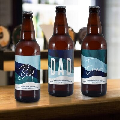 Personalised Best Dad Ever Pack of 3 Beer