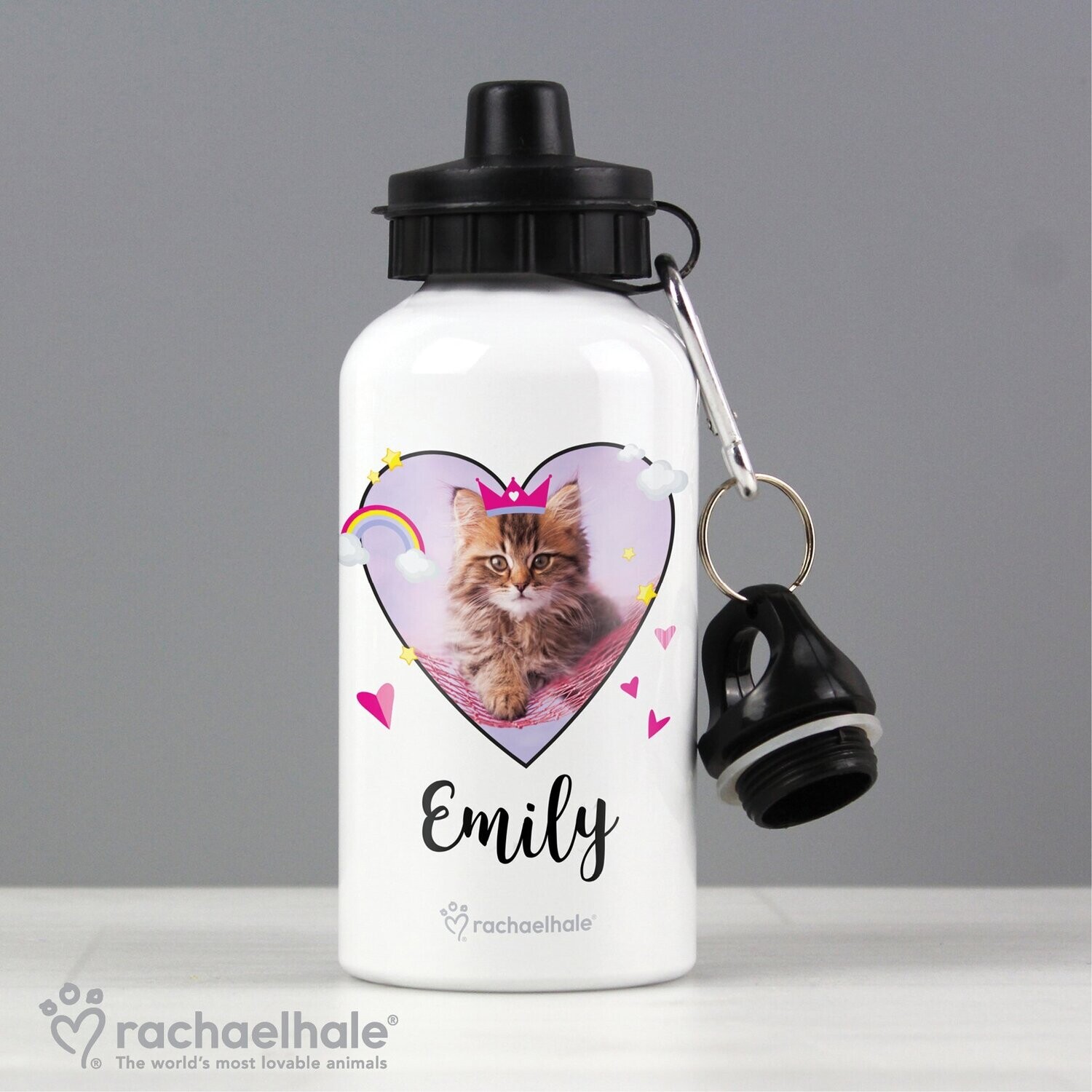 Personalised Rachael Hale Space Cat Drinks Bottle