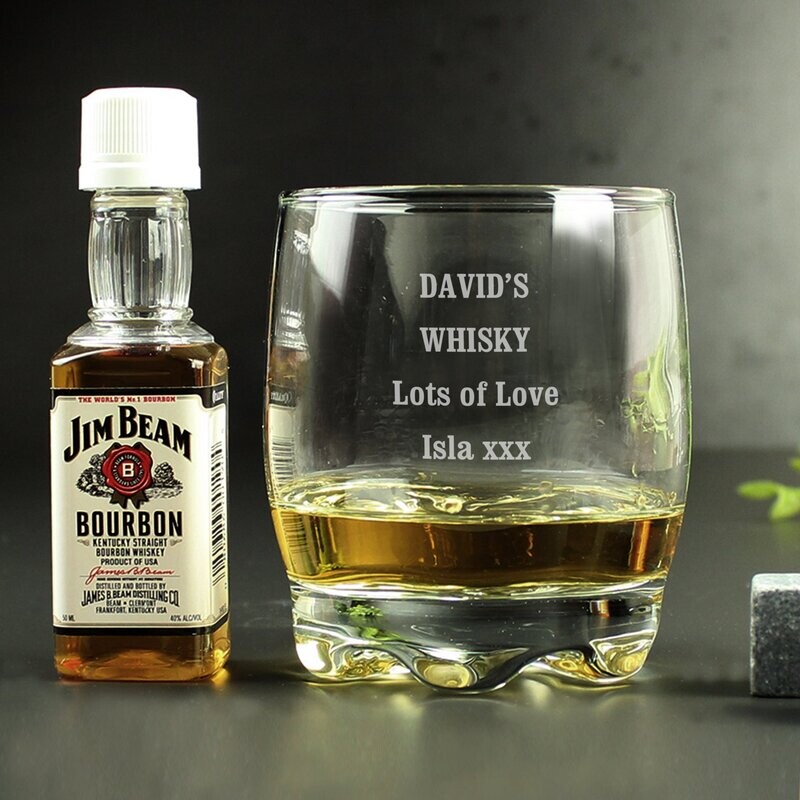 Personalised Tumbler and Jim Beam Miniature Set