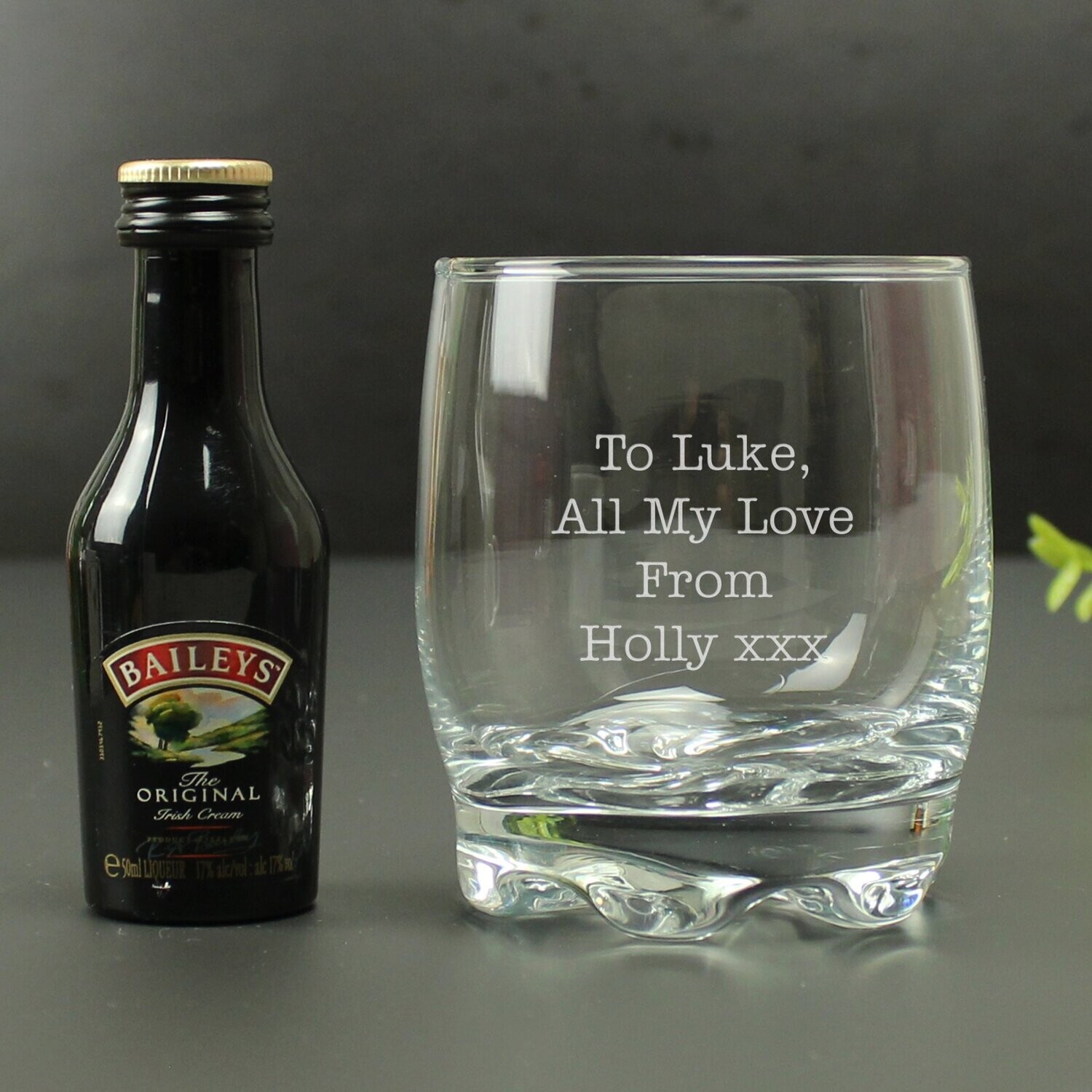 Personalised Tumbler & Baileys Miniature Set