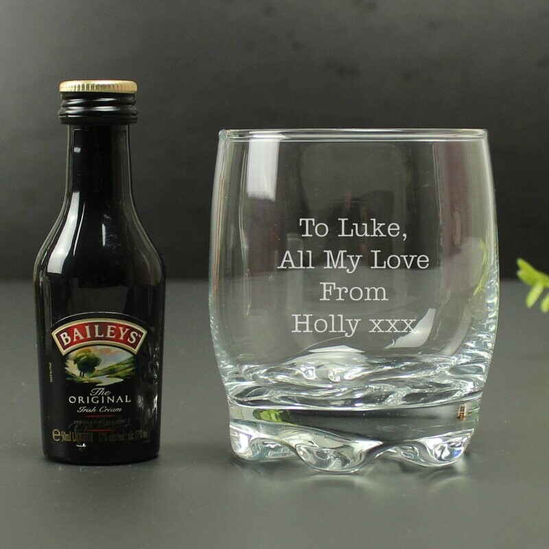 Personalised Tumbler & Baileys Miniature Set