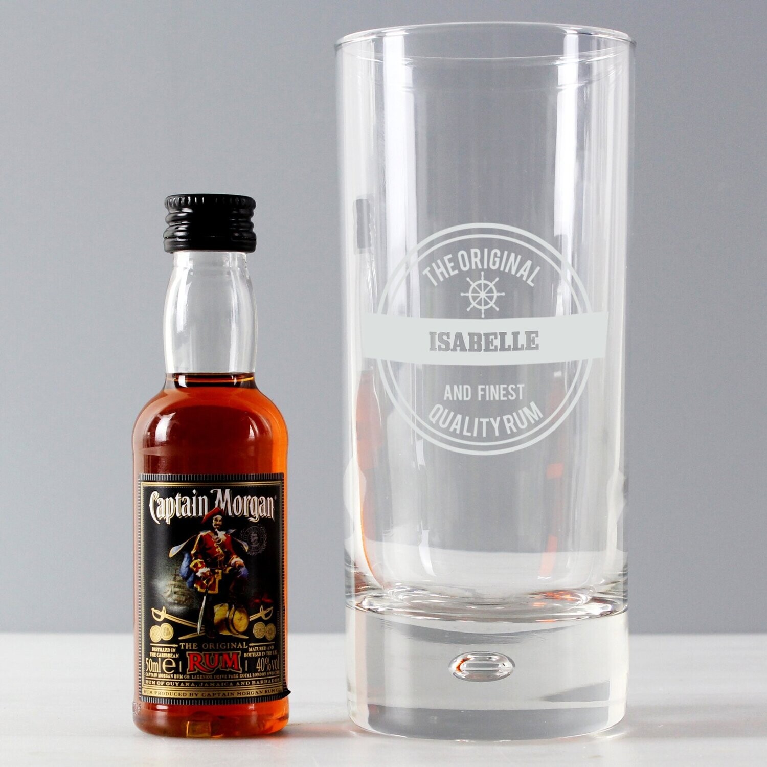 Personalised Nautical Hi Ball & Rum Miniature Set