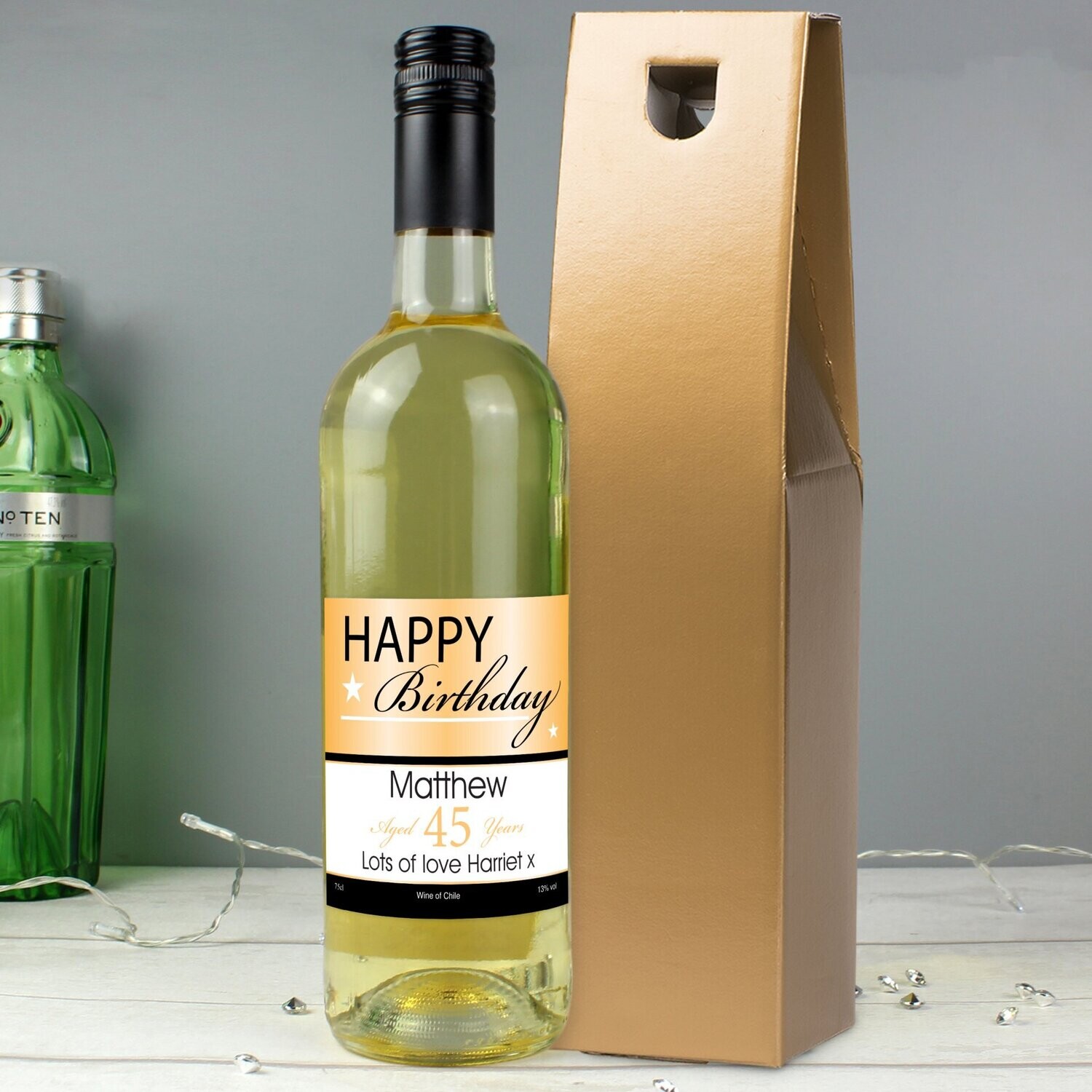 Personalised Happy Birthday White Wine