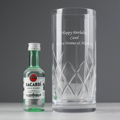 Personalised Cut Crystal Bacardi Set