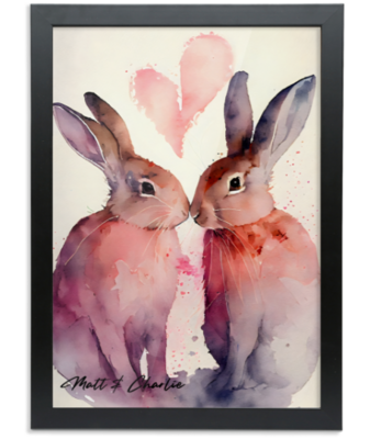 Couples Framed Print (A2 size) - Rabbit