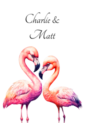 Personalised Flamingo Couple - Poster (Various sizes)