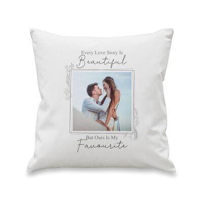 Personalised Love Story Photo Upload Cushion