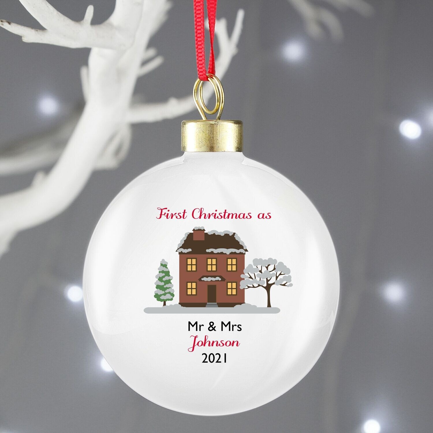 Personalised 1st Christmas in Our New Home Bauble