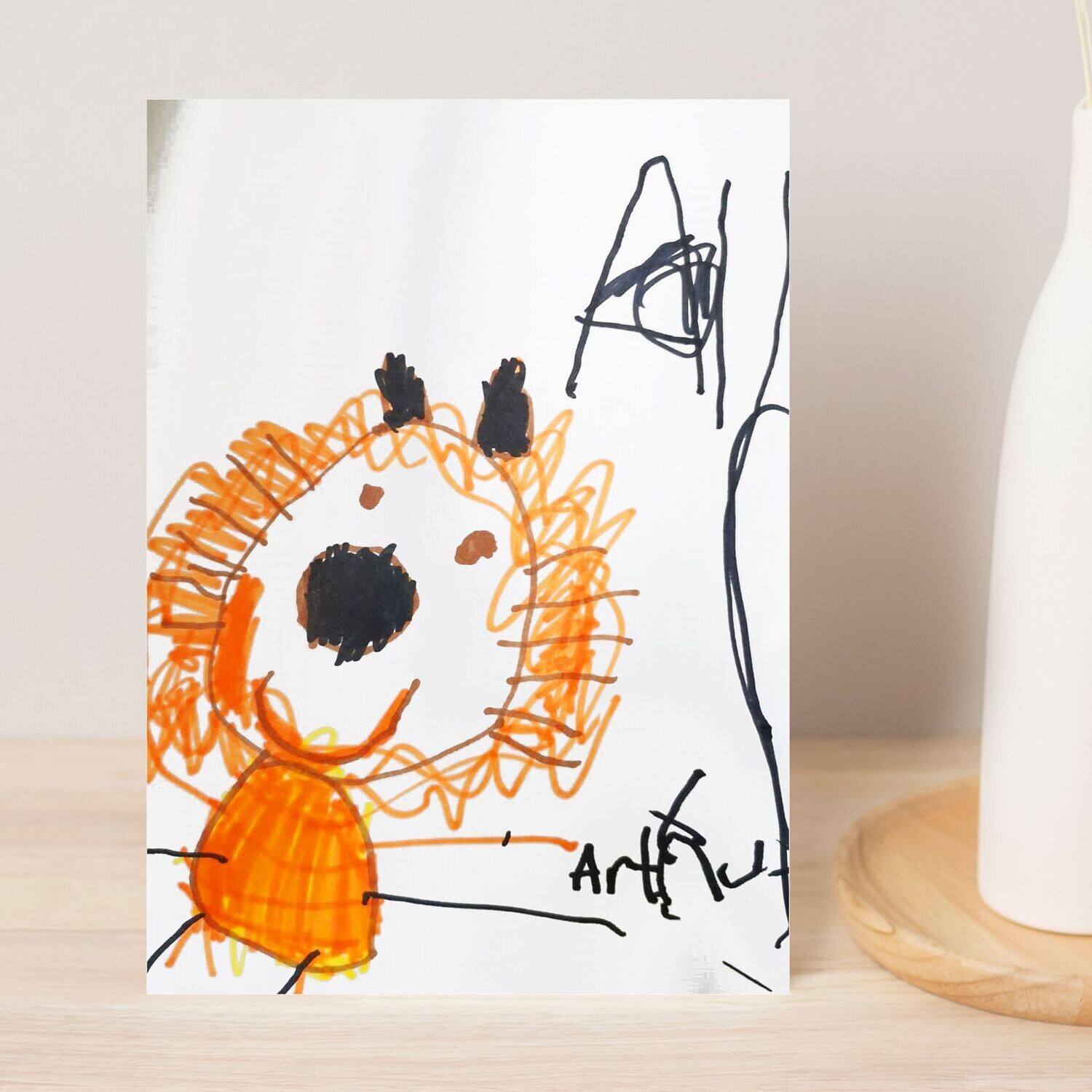Personalised Childrens Drawing Photo Upload Card