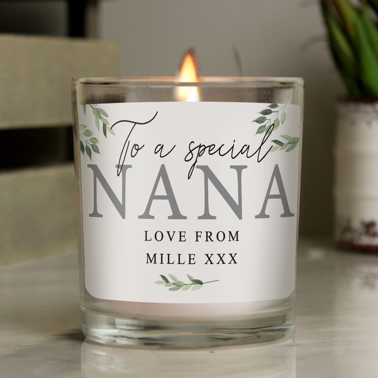 Personalised Botanical Scented Jar Candle (C41)