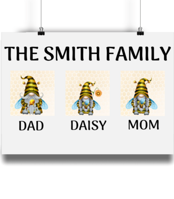 Gnome Family Print - Bee Family