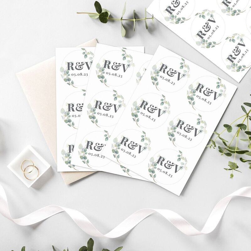 Personalised Botanical Initial Sticker Set