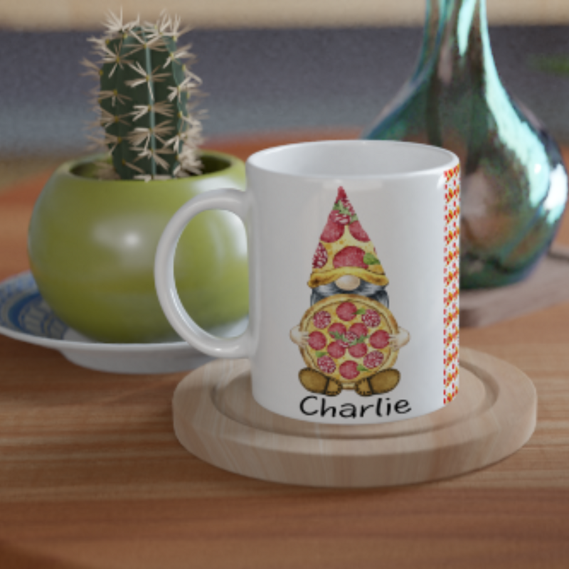 I love you more than pizza Gnome Mug