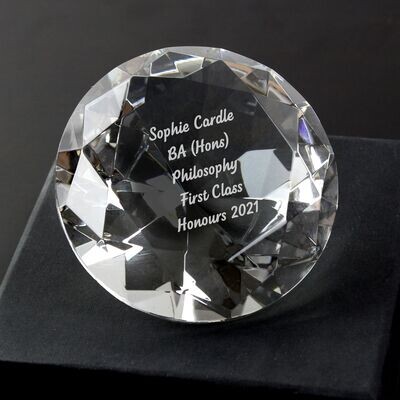 Personalised Diamond Paperweight Personalised Diamond Paperweight