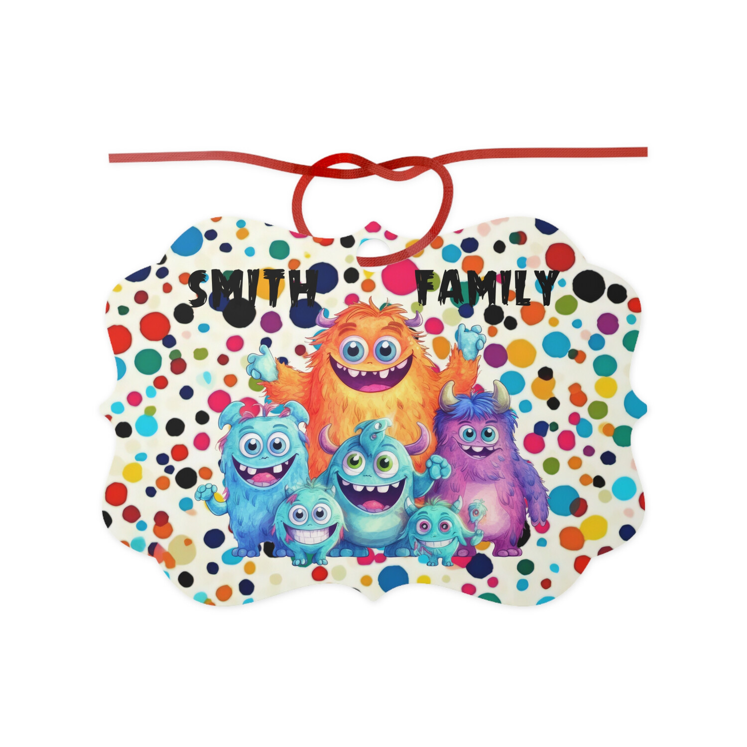 Monster Family aluminium ornament