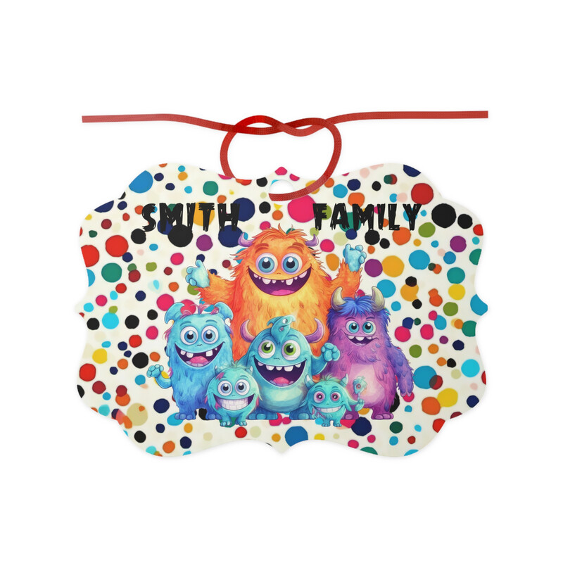 Monster Family aluminium ornament