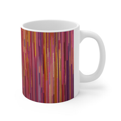 Pink Gold Abstract Stripes (2) - Personalised Mug 11oz