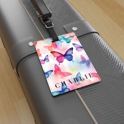 Pastel Butterfly Luggage Tag