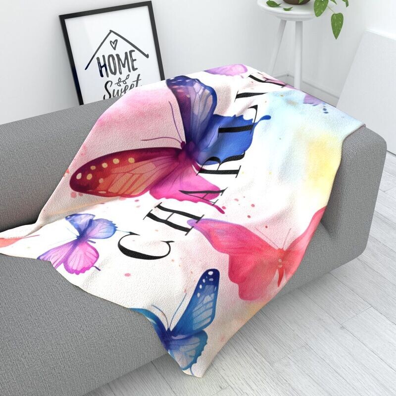 Pastel Butterfly - Fleece Blanket