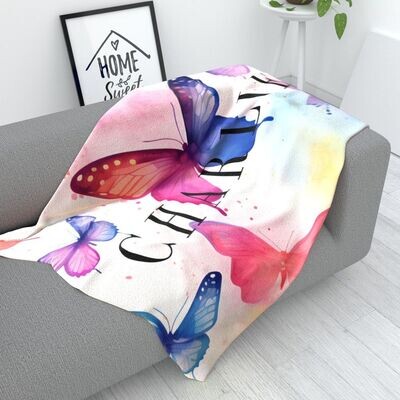 Pastel Butterfly - Fleece Blanket