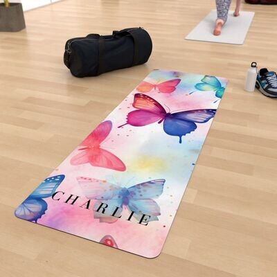 Pastel Butterfly Yoga Mat