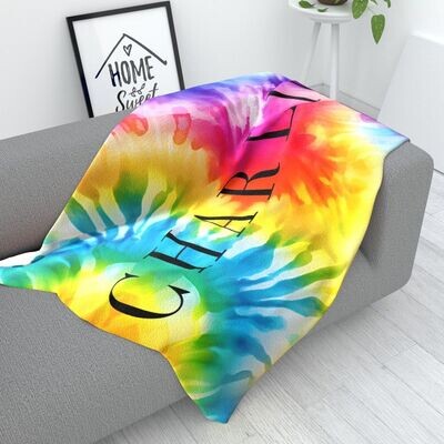 Tie Dye Rainbow - Fleece Blanket