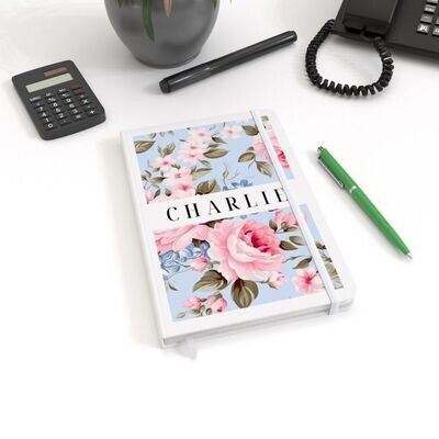 Shabby Chic Flowers - Personalised Notebook
