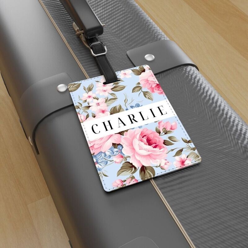 Shabby Chic Flowers Luggage Tag