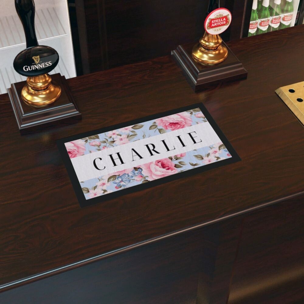 Shabby Chic Flowers Bar Mat