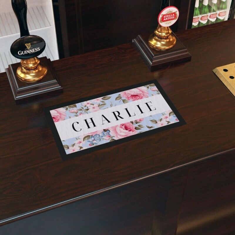 Shabby Chic Flowers Bar Mat