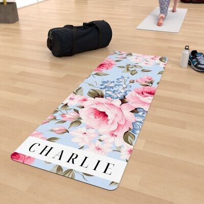 Shabby Chic Flowers yoga mat