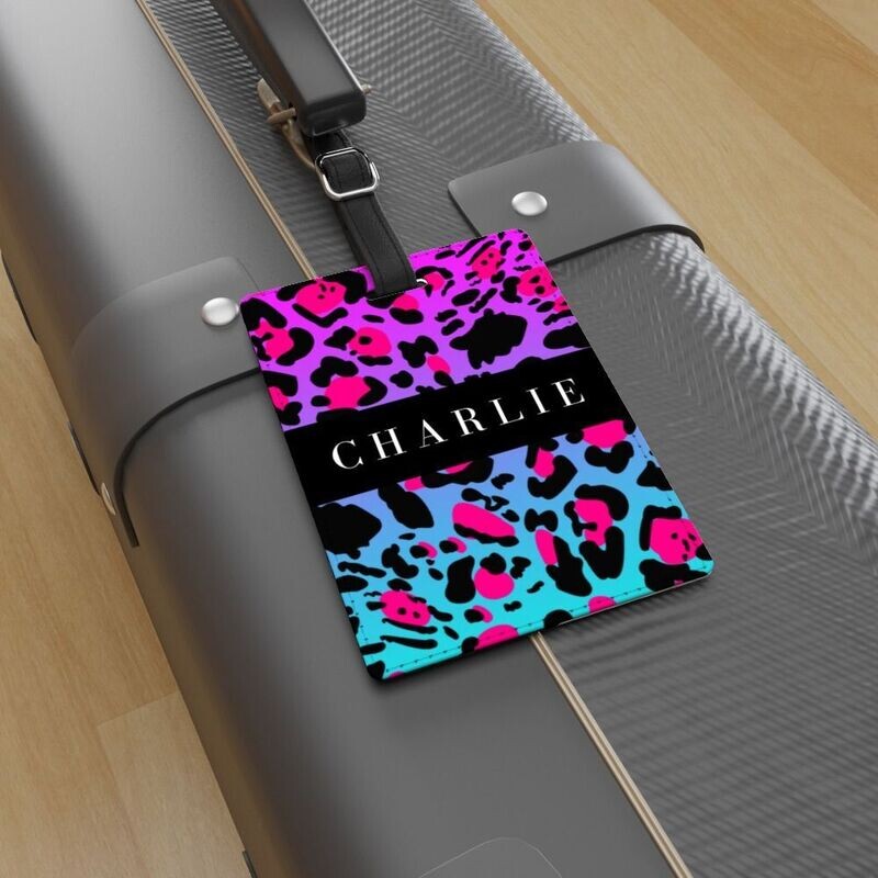 Wild Rainbow Leopard Luggage Tag