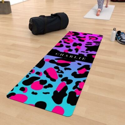 Wild Rainbow Leopard - Yoga Mat