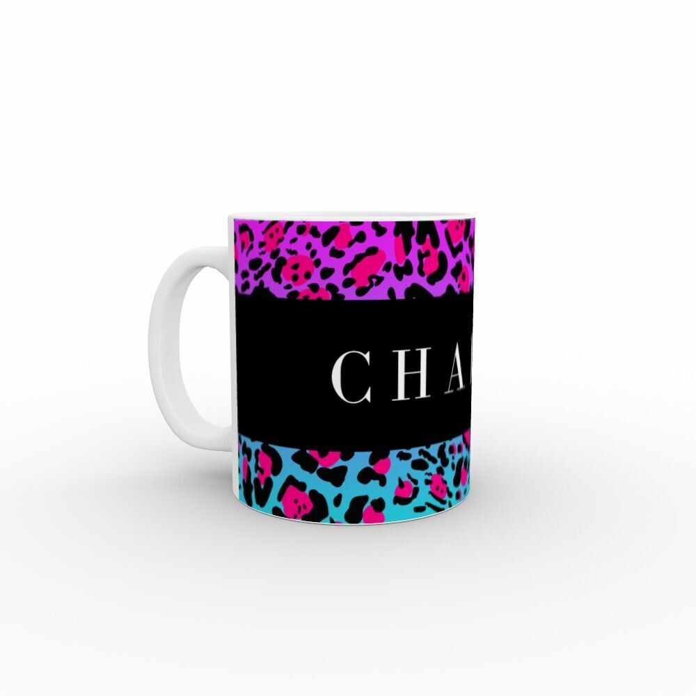Wild Rainbow Leopard Personalised Mugs 11oz