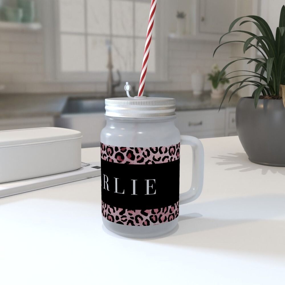 Glamorous Growl Collection- Personalised Glass mason jar