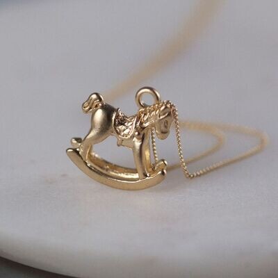 Gold Plated Rocking Horse Necklace