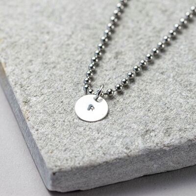 Hand Stamped Disc on Dog Tag Chain