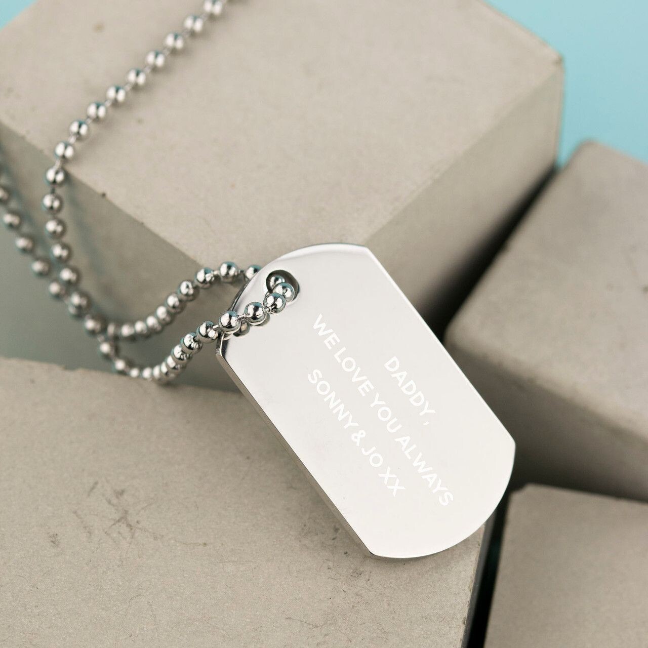 Personalised Polished Steel Dog Tag