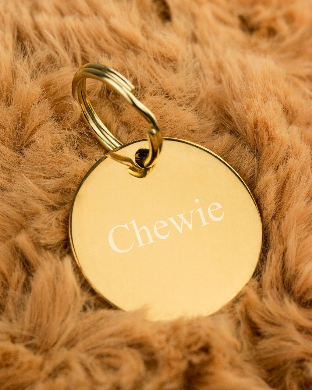 Quality Golden Round Pet ID Tag
