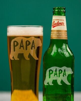 Papa Bear Beer & Glass Set