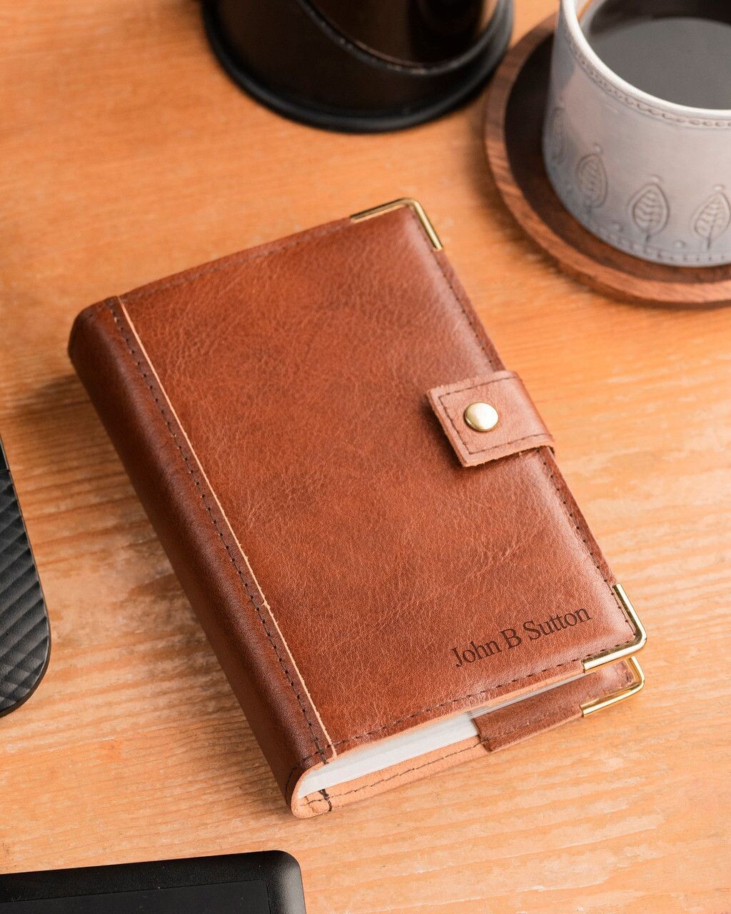 Personalised Tan Brown Leather Bible Cover